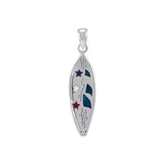 Shark Fin Desing Surfboard Sterling Silver Pendant TP3059 - Pendants